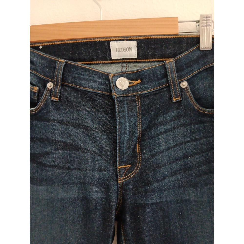 Hudson Krista Jeans Women 28 Stretch Dark Wash Straight Whiskered Sporty Classic - Picture 3 of 11